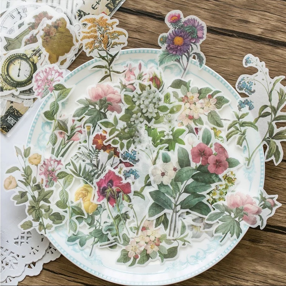 60pcs Flowers Stickers for Decoration